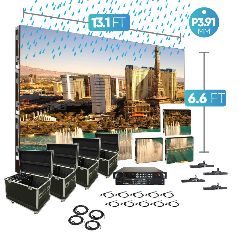 Led Video Wall NovaStar p3.91mm Ondoor Turn-Key 2K HD LED System 13.1Ft X 6.6Ft