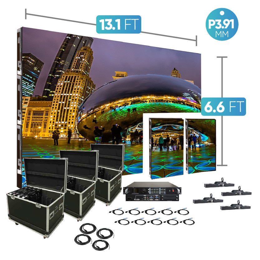 Led Video Wall NovaStar p3.91mm Indoor Turn-Key 2K HD LED System 13.1Ft X 6.6Ft