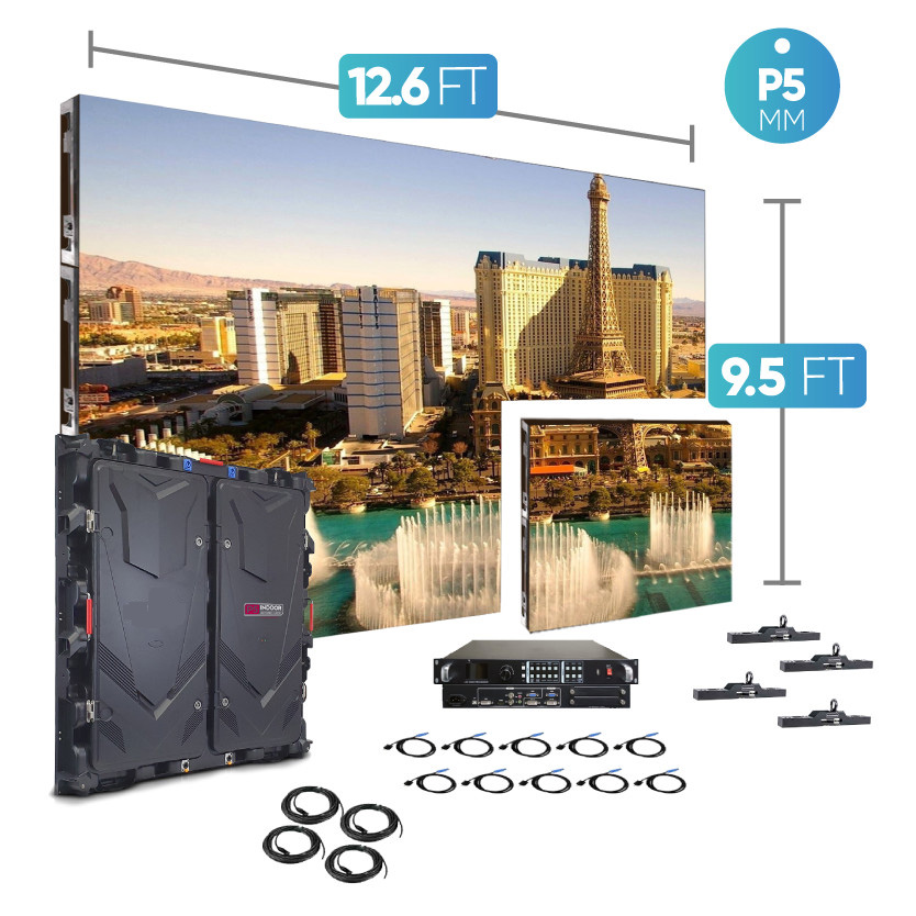 Led Video Wall NovaStar p5mm Indoor Turn-Key 2K HD LED System 12.6Ft X 9.5Ft